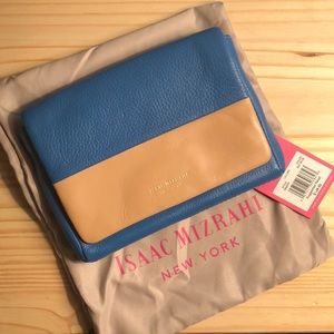 NWT Isaac Mizrahi Blue Clutch with Removable Strap